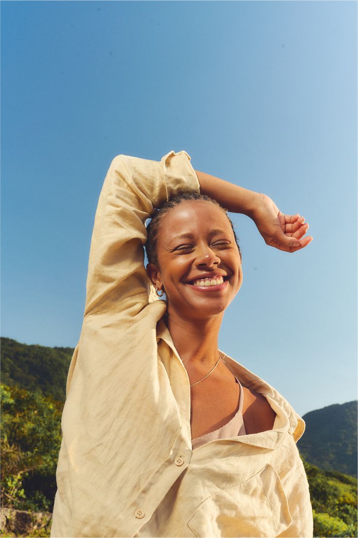 Smiling person outdoors